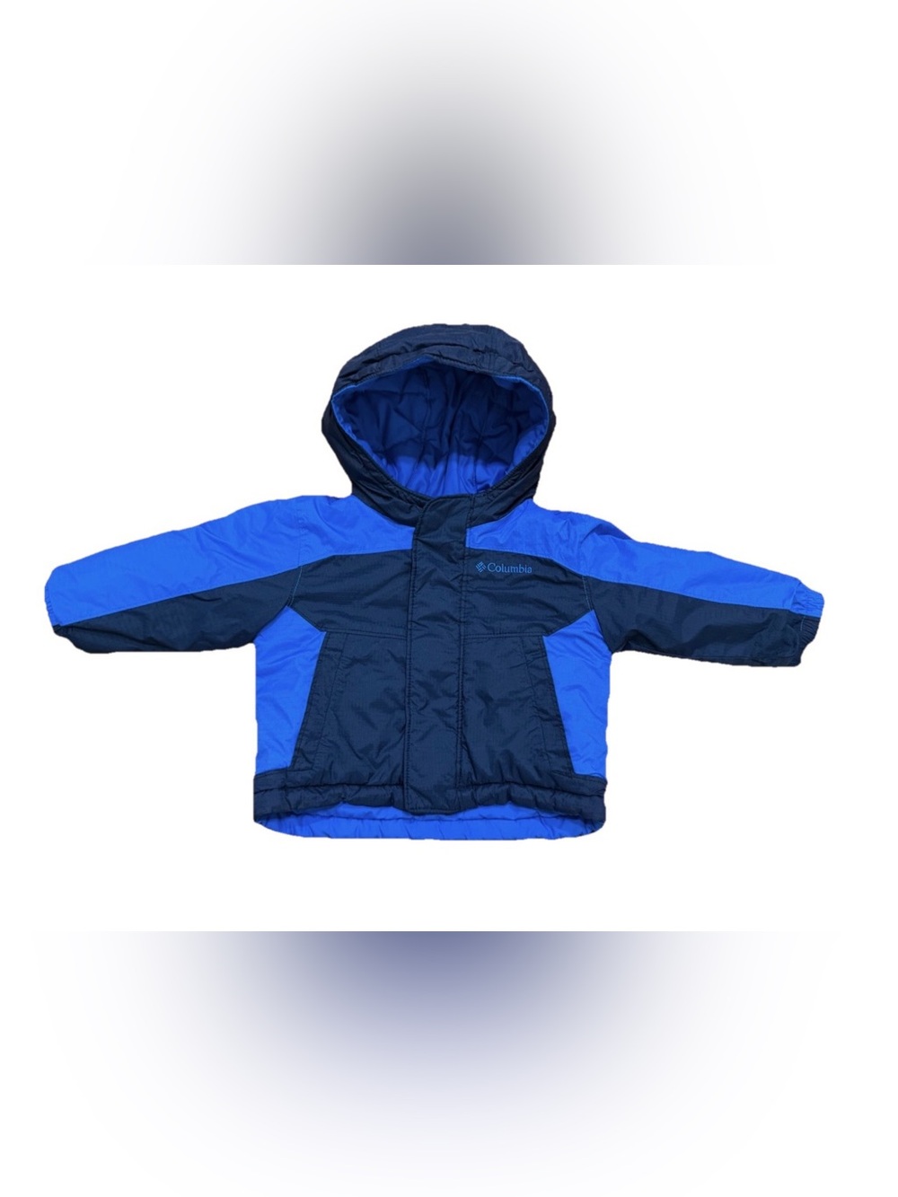 Columbia Baby Winter Snow Coat Reversible Size 6-12 mo Hooded Blue Jacket